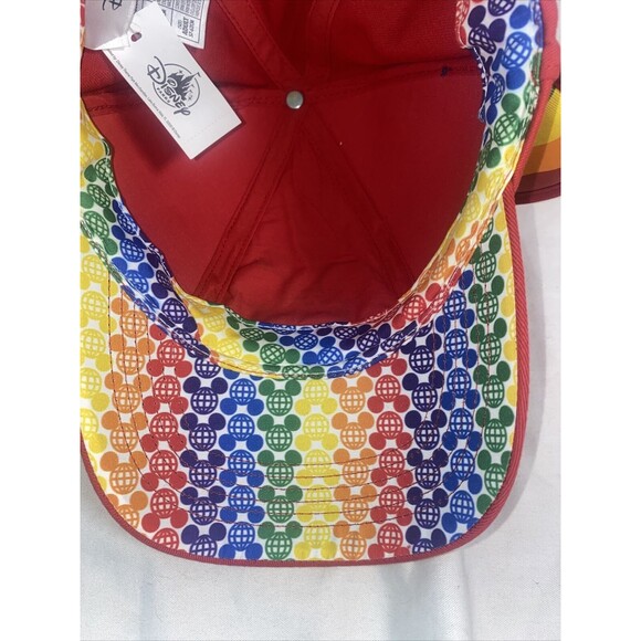 Disney World Rainbow Mickey Ears pride Baseball Red Cap Hat love Adult - Picture 4 of 9
